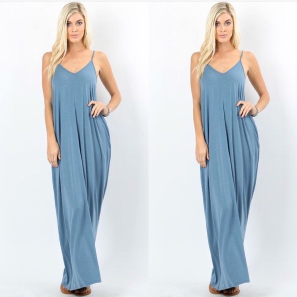 Elegant Blue Maxi Dress
